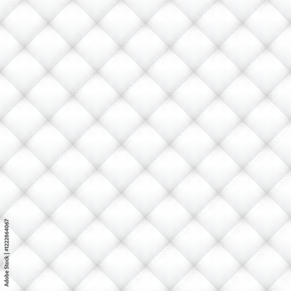 Poster vector white seamless pattern. volumetric abstract upholstery background. pillow texture.