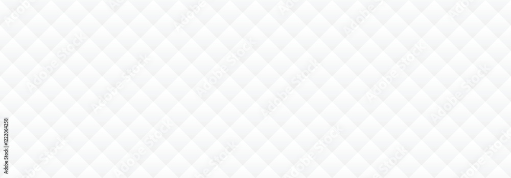 Poster Vector modern white background with rhombuses. Seamless geometric pattern. Light abstract horizontal background wallpaper.