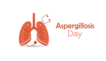 February is World Aspergillosis Day. Vector template Design for banner, greeting card, poster, prints, social media post ,flyer , T shirt with background.