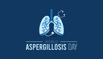 February is World Aspergillosis Day. Vector template Design for banner, greeting card, poster, prints, social media post ,flyer , T shirt with background.