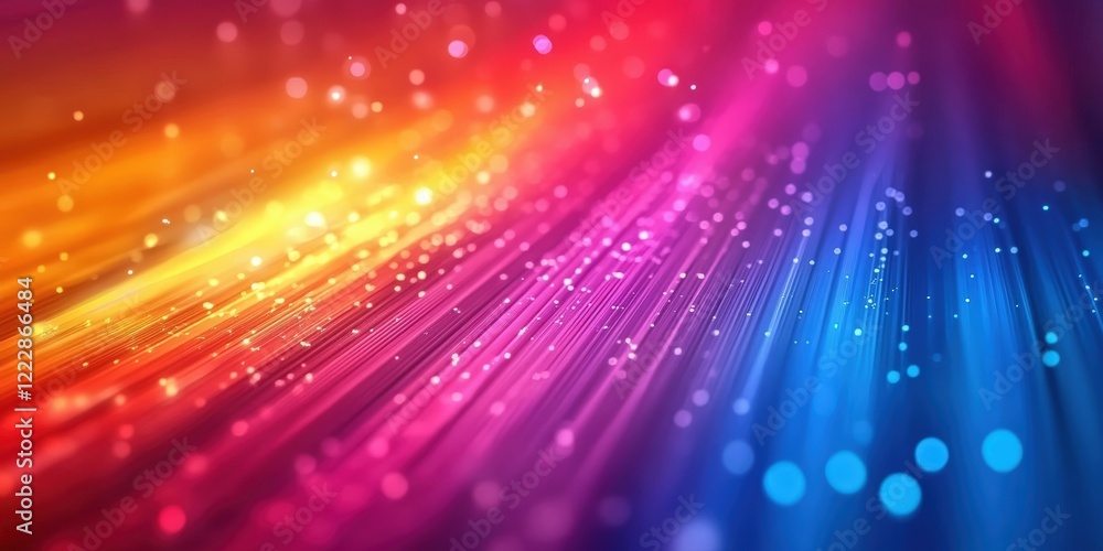 Poster vibrant abstract background with colorful rays of light in dynamic waves for visual appeal and creat