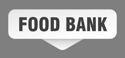 food bank sticker. food bank sign isolated on gray background