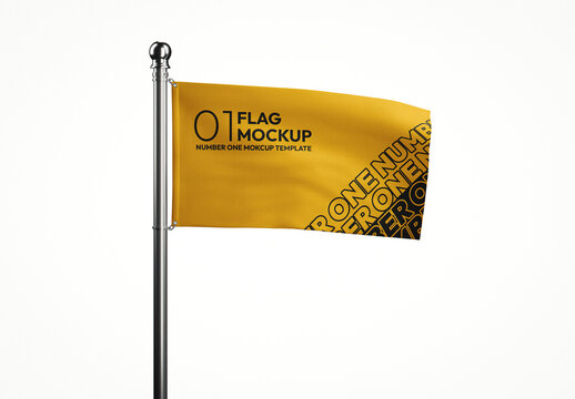 Outdoor Flag Pole Mockup