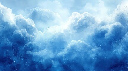 Fototapeta premium Abstract Blue Watercolor Background Featuring Soft and Dreamy Cloud Textures for Artistic and Creative Projects