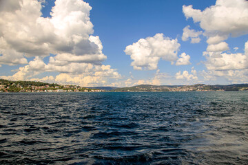 Obraz premium clouds over the bosphorus sea in istanbul