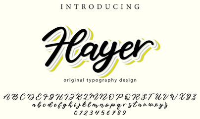 Flayer Font Stylish brush painted an uppercase vector letters, alphabet, typeface