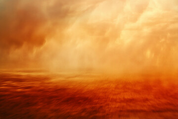 Serene sunset over a tranquil ocean, with vibrant orange and golden hues reflecting on the water