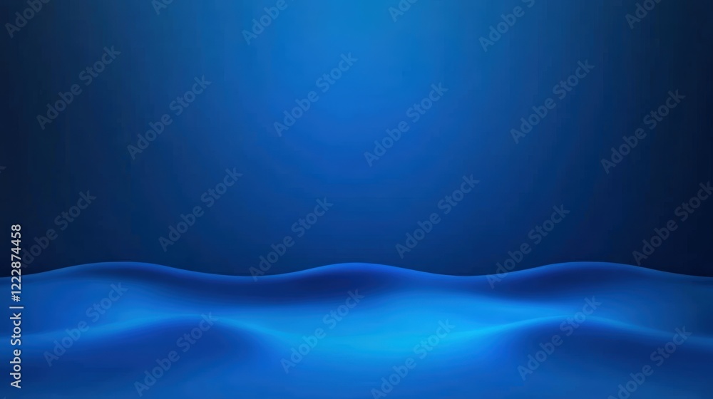 Poster Abstract Blue Background with Smooth Waves and Soft Gradient for Artistic or Creative Digital Projects