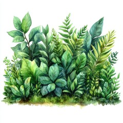 Fototapeta premium Lush Greenery A Vibrant Collection of Tropical Leaves and Foliage in a Natural Environment