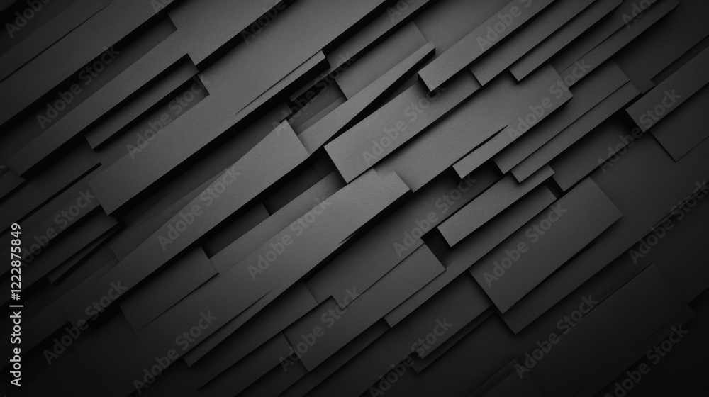 Aufkleber abstract dark gray geometric pattern, overlapping rectangles, diagonal lines, 3d texture.