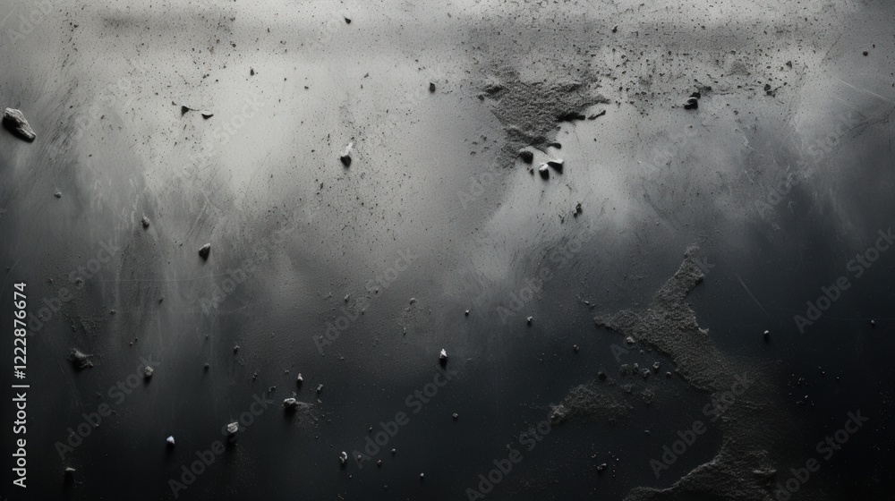 Poster abstract close-up of a textured surface showcasing dust, scratches, and layers, creating a moody and