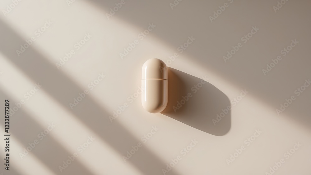 Poster a minimalist, beige case rests on a light surface, casting soft shadows that create a tranquil atmos