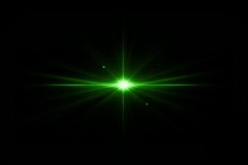 Green sunburst lens flare effect