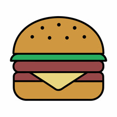 Classic Burger Vector Illustration for Food Design