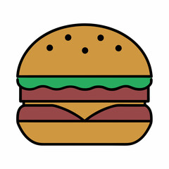Classic Burger Vector Illustration for Food Design