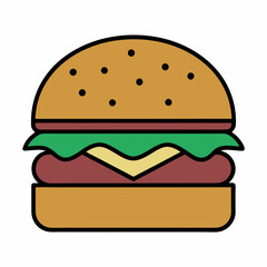Classic Burger Vector Illustration for Food Design