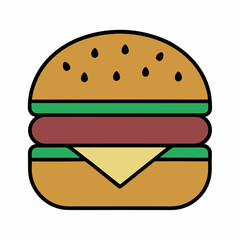 Classic Burger Vector Illustration for Food Design