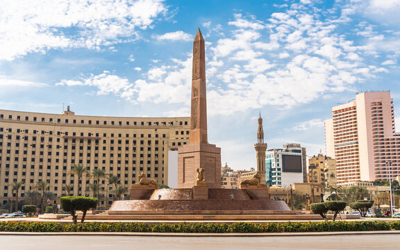 View of Tahrir Square in Cairo, Egypt