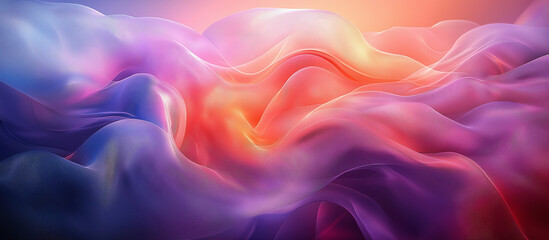 Obraz premium Vibrant abstract background featuring smooth wavy lines and dynamic gradients in purple, blue, orange, and pink, ideal for trendy presentations, posters, and modern design projects
