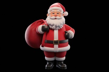 Fototapeta premium A jolly Santa Claus with a big sack of gifts, ready for Christmas Eve.