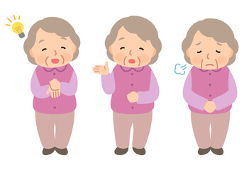 高齢女性　表情ポーズ　シニア　高齢者　後期高齢者