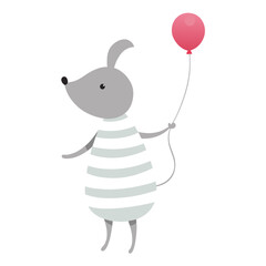 mouse with balloons