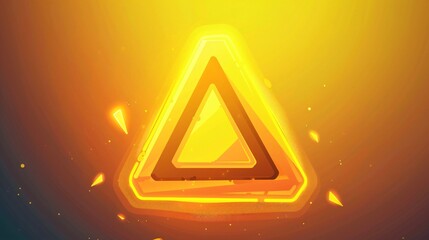 Attention Sign with Yellow Triangle Exclamation Point - Professional Caution Symbol