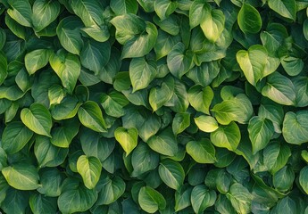 Fototapeta premium Lush green foliage background of dense leaves.