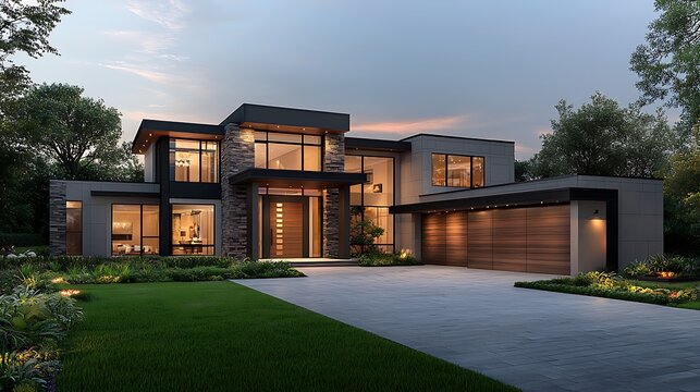 A contemporary home building site with detailed interior design plans, showcasing real estate investment potential, ultra-realistic, photo-realistic, highly detailed, 