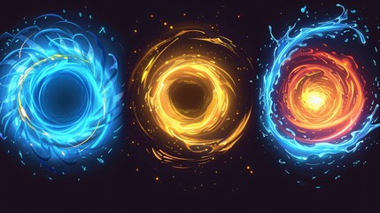 Dynamic Animated Spiral Portals Teleporting in Cartoon Style