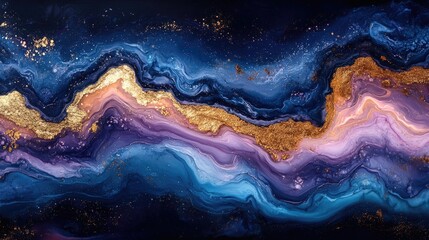 Fototapeta premium Abstract fluid art featuring swirling patterns of vibrant teal,