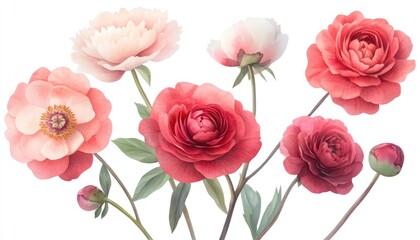 A vibrant arrangement of peonies in various shades, showcasing their intricate petals and lush greenery