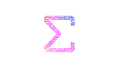 Icon sigma is made up of LED square shapes. There are bright diodes and there are black dead diodes