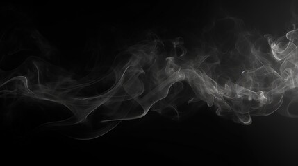 Obraz premium Black Smoke Wisp on Dark Background for Atmospheric and Mysterious Visuals in Creative Projects