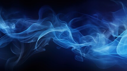 Fototapeta premium Blue Smoke Wisp on Black Background Creating a Mystical and Ethereal Atmosphere for Artistic Design and Conceptual Imagery