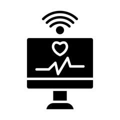IoT Health Monitor glyph icon