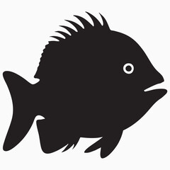 illustration of a cartoon fish silhouette 