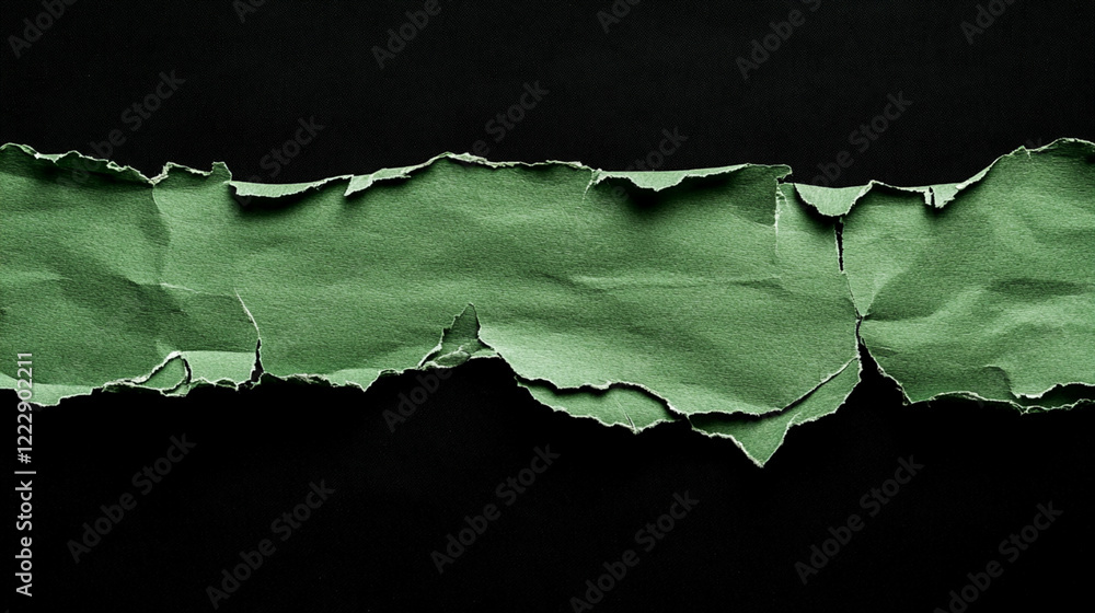 Aufkleber torn green paper texture abstract background design element art dark black rough edges image style
