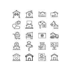 Real Estate Icons Set Vector