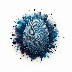 Isolated human ink fingerprint on a translucent or white PNG