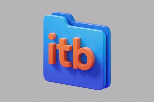 3D rendering of a blue folder icon with the letters 'itb' in orange.