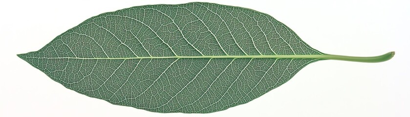 A detailed view of a green leaf showcasing its natural texture and structure.