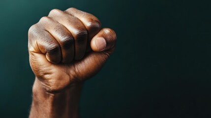 An artistic close-up of a clenched fist representing willpower and resilience, set against a muted dark background that adds depth and intrigue to the image.