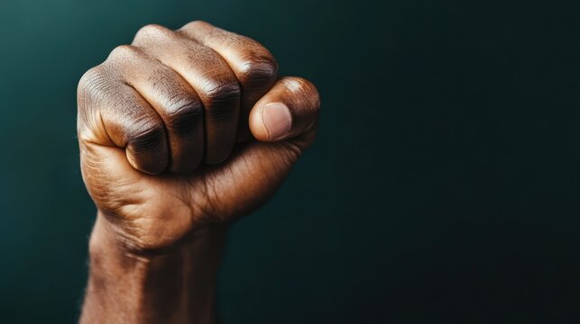 An artistic close-up of a clenched fist representing willpower and resilience, set against a muted dark background that adds depth and intrigue to the image.