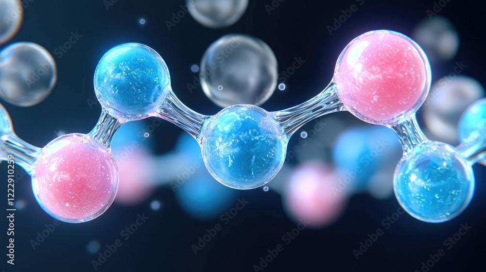 Poster molecular structure abstract artistic rendering