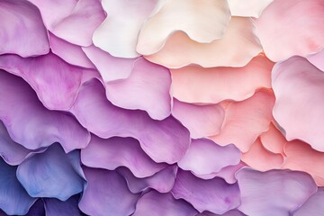A stunning array of pastel-colored petals layered beautifully, creating a soft visual texture.