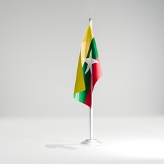 Myanmar national desktop flag 3d image