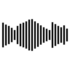 Illustration showing a black sound icon on a white background