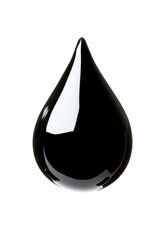 Fototapeta premium Black liquid droplet on white