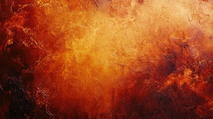 Intense fiery textured background with warm tones and empty space for text or graphics in a dramatic composition